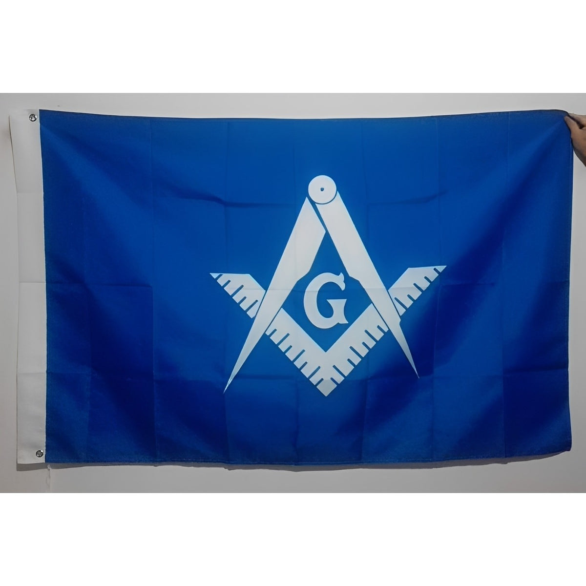 Master Mason Blue Lodge Flag - Blue & White Square & Compass G