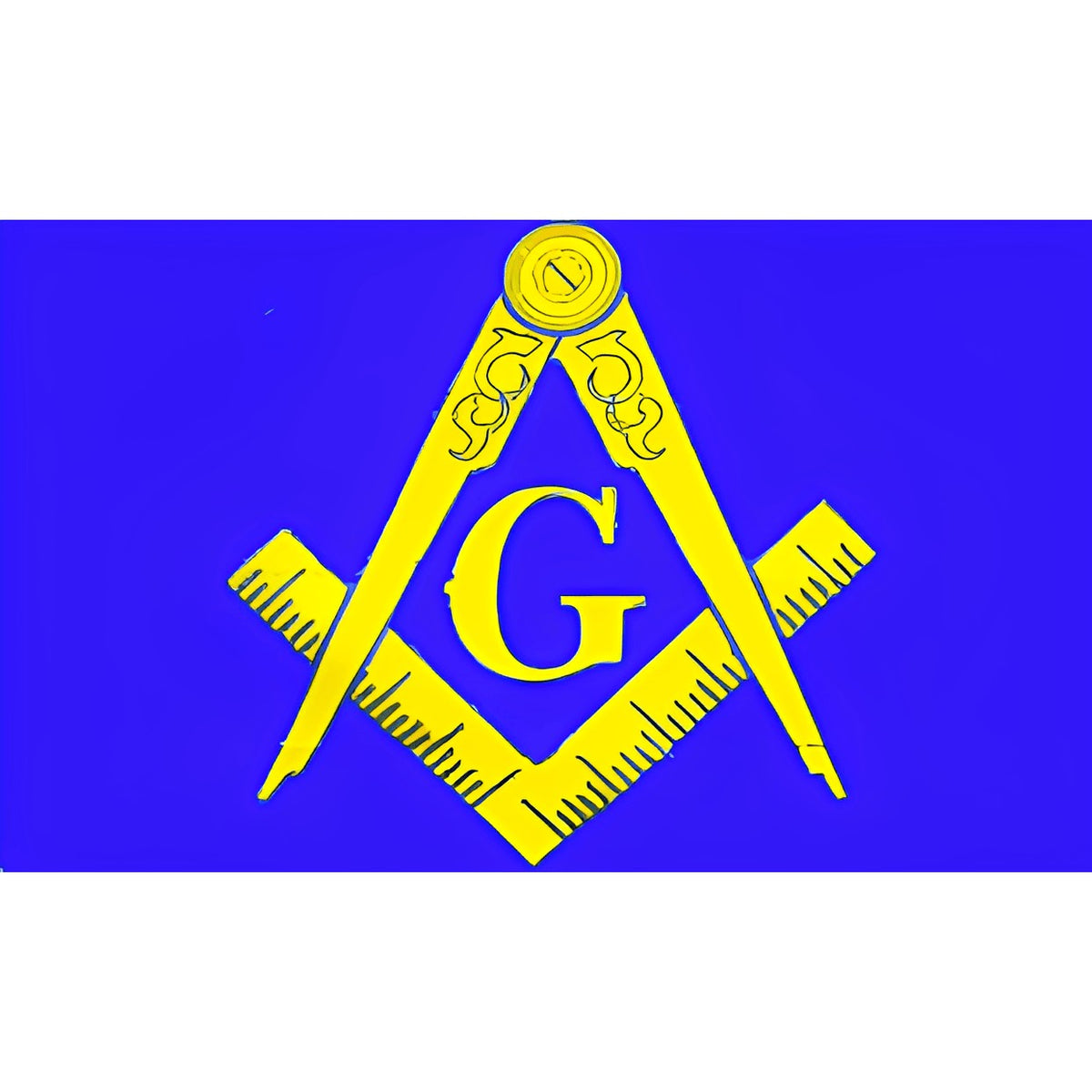 Master Mason Blue Lodge Flag - Blue & Yellow Square & Compass G