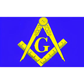 Master Mason Blue Lodge Flag - Blue & Yellow Square & Compass G