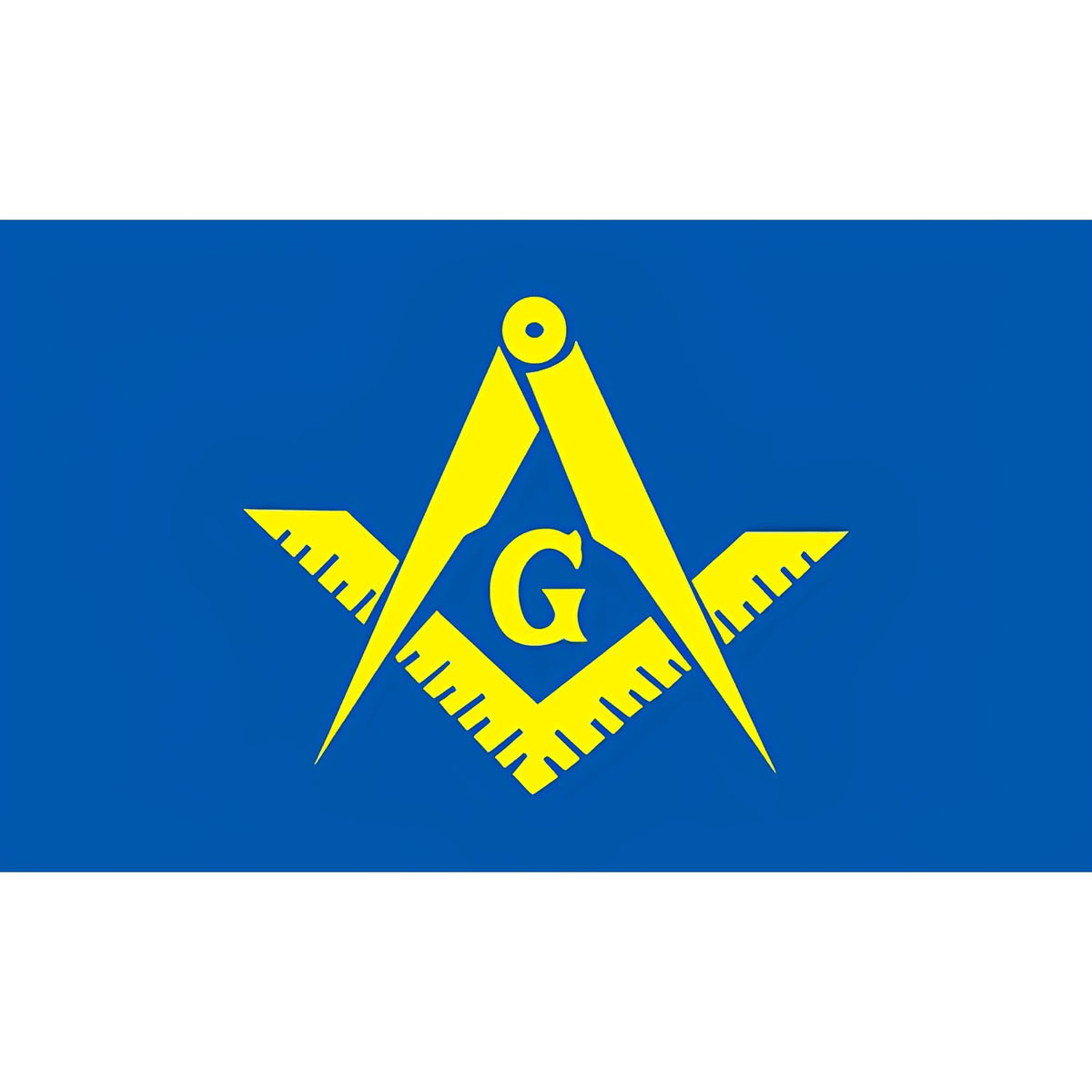 Master Mason Blue Lodge Flag - Blue & Yellow Square Compass