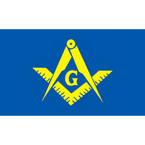Master Mason Blue Lodge Flag - Blue & Yellow Square Compass