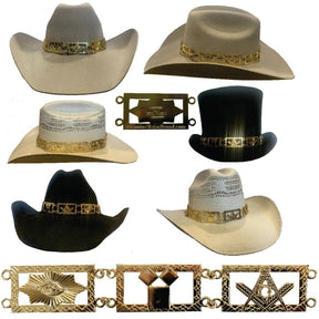 Master Mason Blue Lodge Hatband - Gold Jeweled