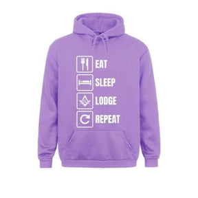 Master Mason Blue Lodge Hoodie - Eat Sleep Lodge Repeat Various Colors - Bricks Masons