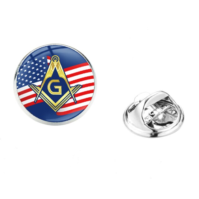 Master Mason Blue Lodge Lapel Pin - Square and Compass G (7 variants) - Bricks Masons