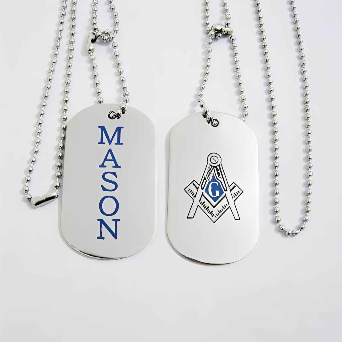 Master Mason Blue Lodge Necklace - MASON Tag - Bricks Masons