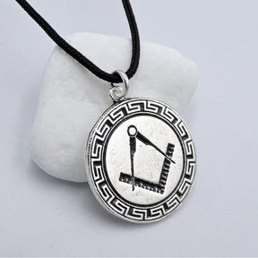 Master Mason Blue Lodge Necklace - Square & Compass Sterling Silver