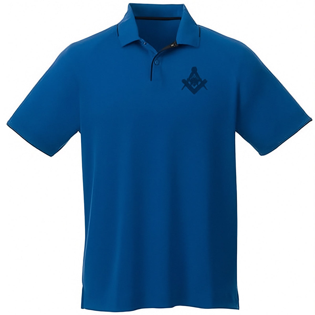Master Mason Blue Lodge Polo Shirt - Blue With Black Emblem