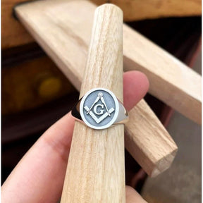 Master Mason Blue Lodge Ring - Gold Plated 925 Sterling Silver Various Sizes