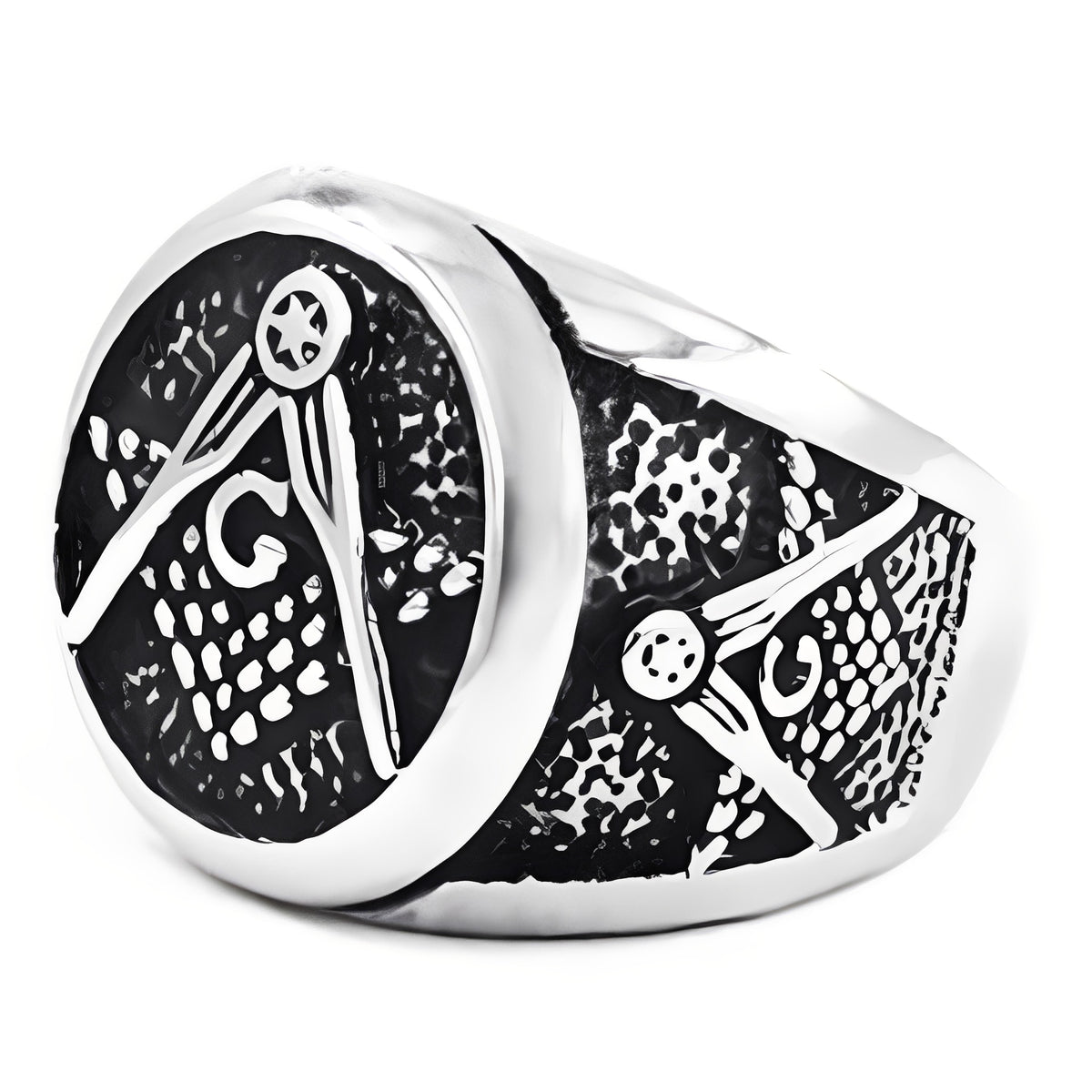 Master Mason Blue Lodge Ring - Stainless Steel - Bricks Masons