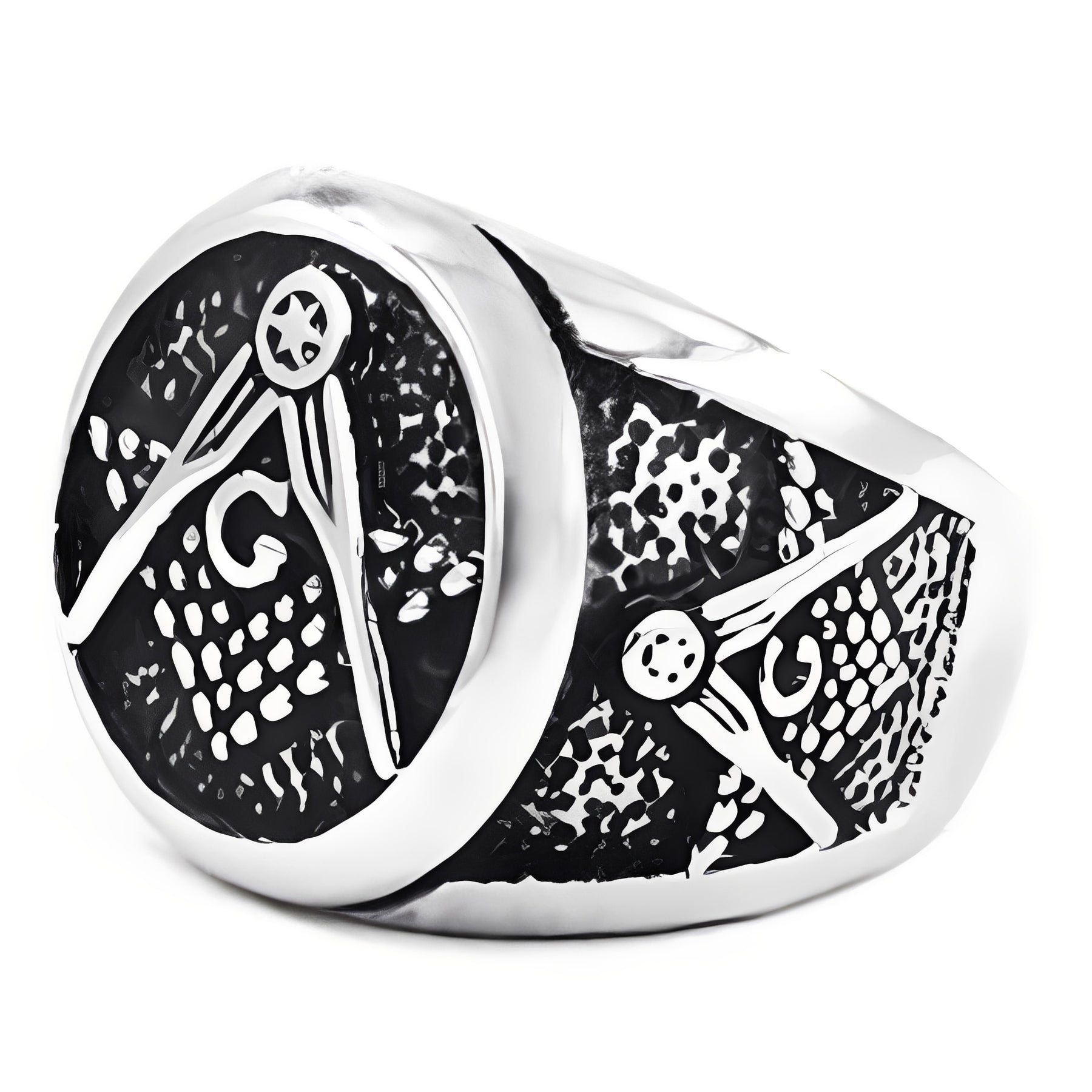 Master Mason Blue Lodge Ring - Stainless Steel - Bricks Masons