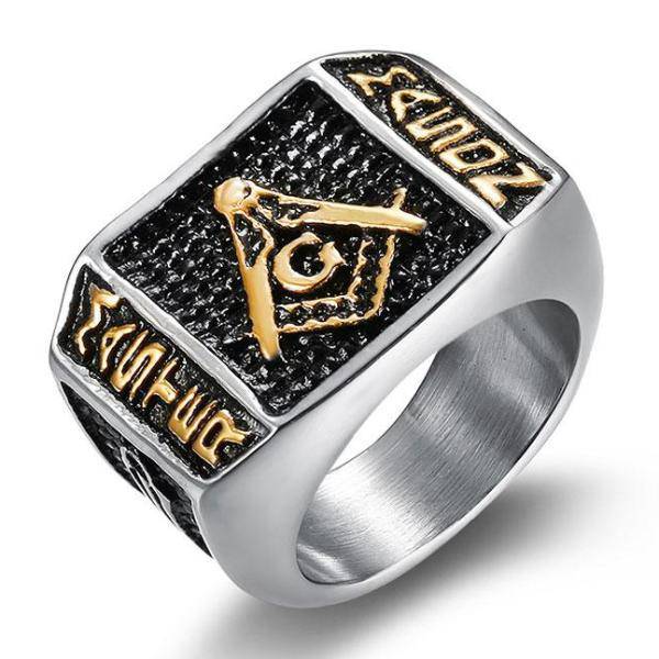 Master Mason Blue Lodge Ring - Trowel - Bricks Masons