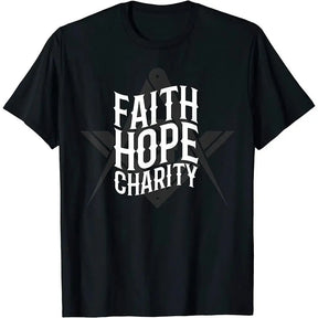 Master Mason Blue Lodge T-Shirt - Faith Hope Charity Square And Compass