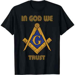 Master Mason Blue Lodge T-Shirt  - In God We Trust 100% Cotton