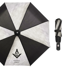 Master Mason Blue Lodge Umbrella - Three Folding Windproof - Bricks Masons