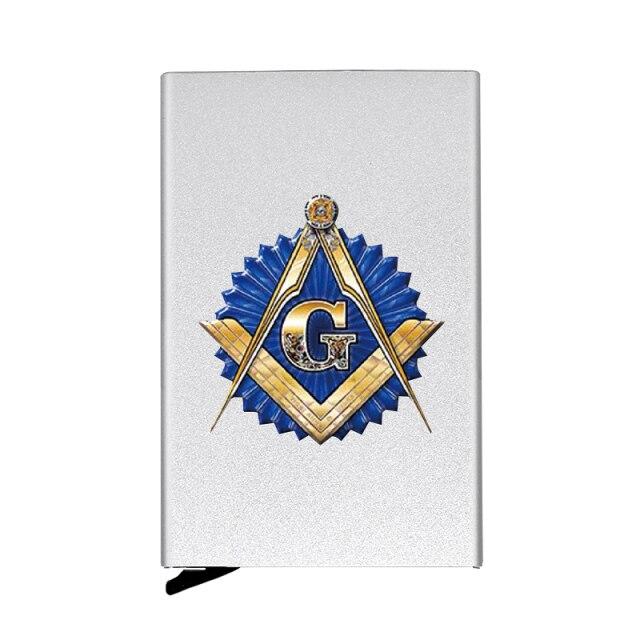 Master Mason Blue Lodge Wallet - Automatic Pop-up Credit Card - Bricks Masons