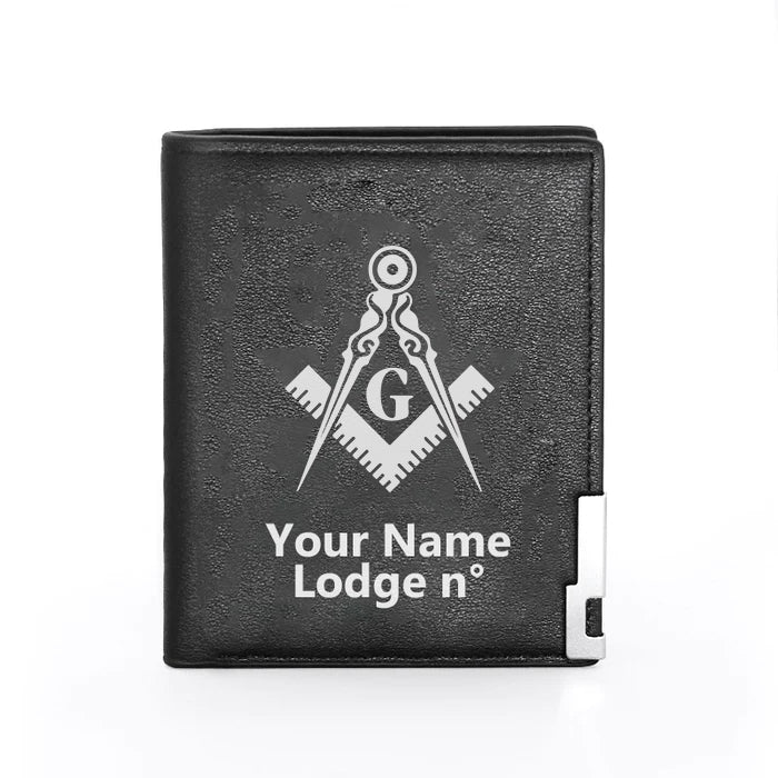 Master Mason Blue Lodge Wallet - Black & Brown - Bricks Masons