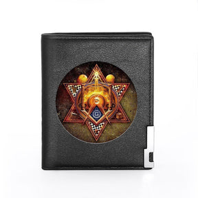 Master Mason Blue Lodge Wallet - PU Leather Vintage Square and Compass G & Credit Card Holder (26 variants) - Bricks Masons