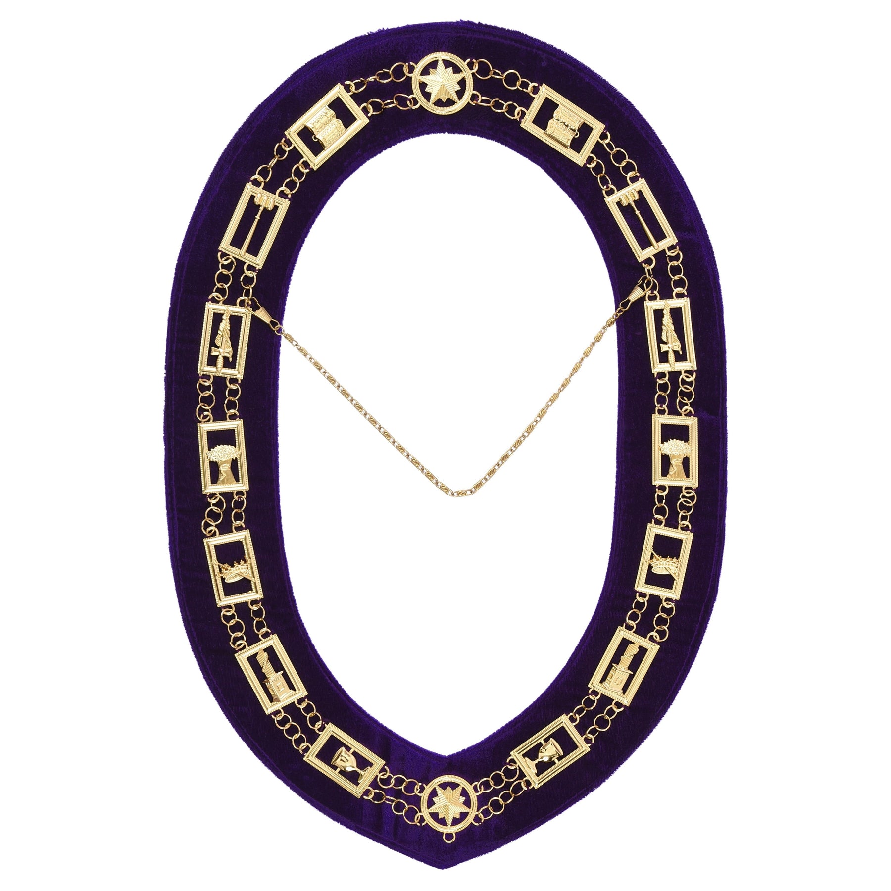 OES Chain Collar - Gold Plated on Purple Velvet
