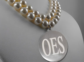 OES Necklace - Double Strand Pearl - Bricks Masons