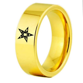 OES Ring - Gold Color Pipe Cut Tungsten Personalizable