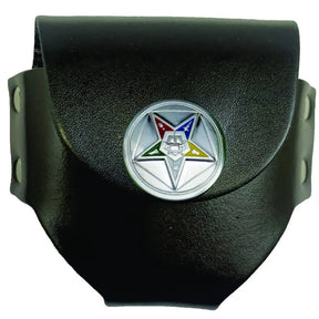 OES Snuff Can Holder - Genuine Leather & Belt Loop With Rivets