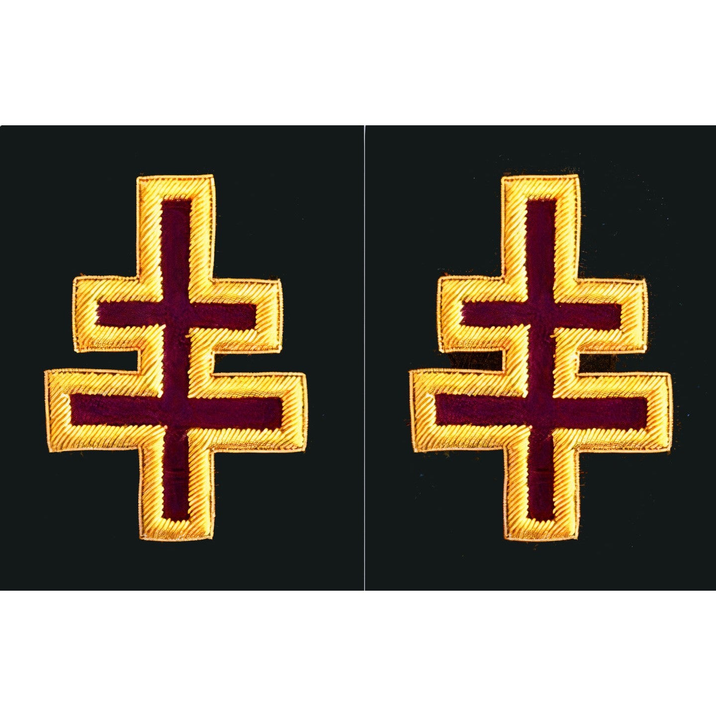 Officer of Encampment Knights Templar Frock Coat Sleeve Patch - Bullion Embroidery