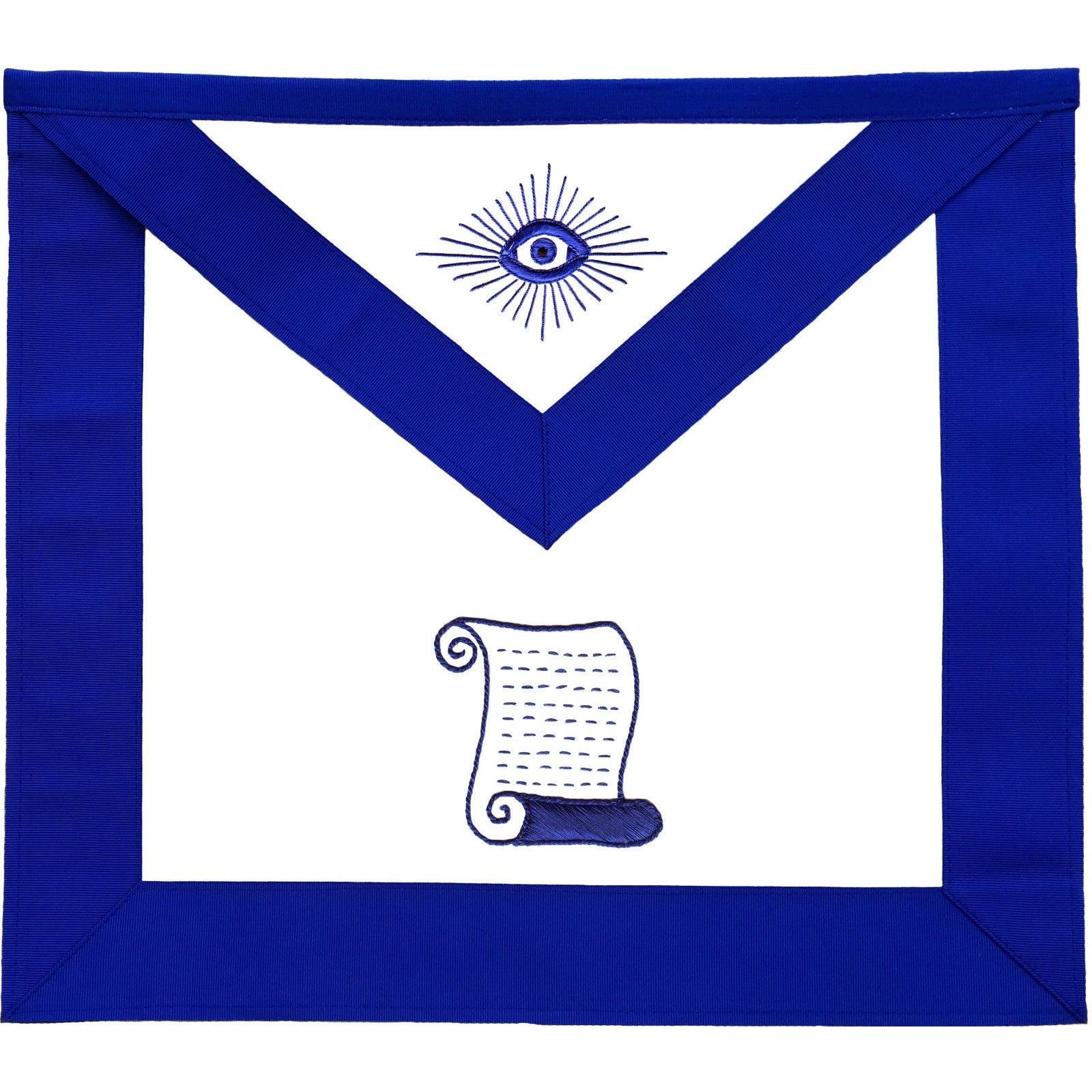 Orator Blue Lodge Officer Apron - Machine Embroidery