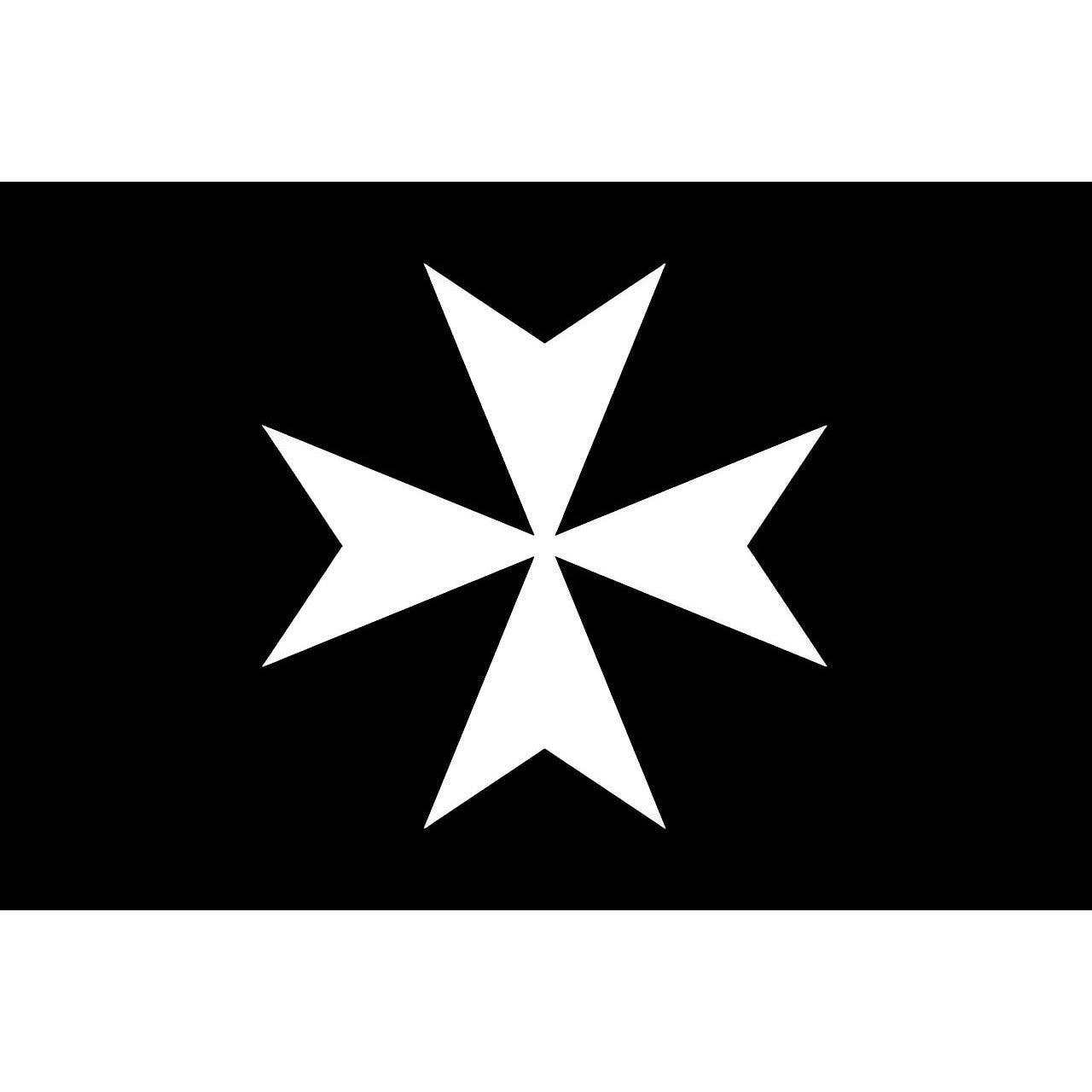 Order Of Malta Flag - Black