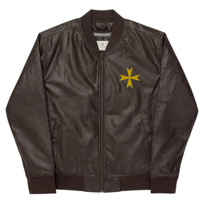 Order Of Malta Jacket - Leather Golden Embroidery - Bricks Masons