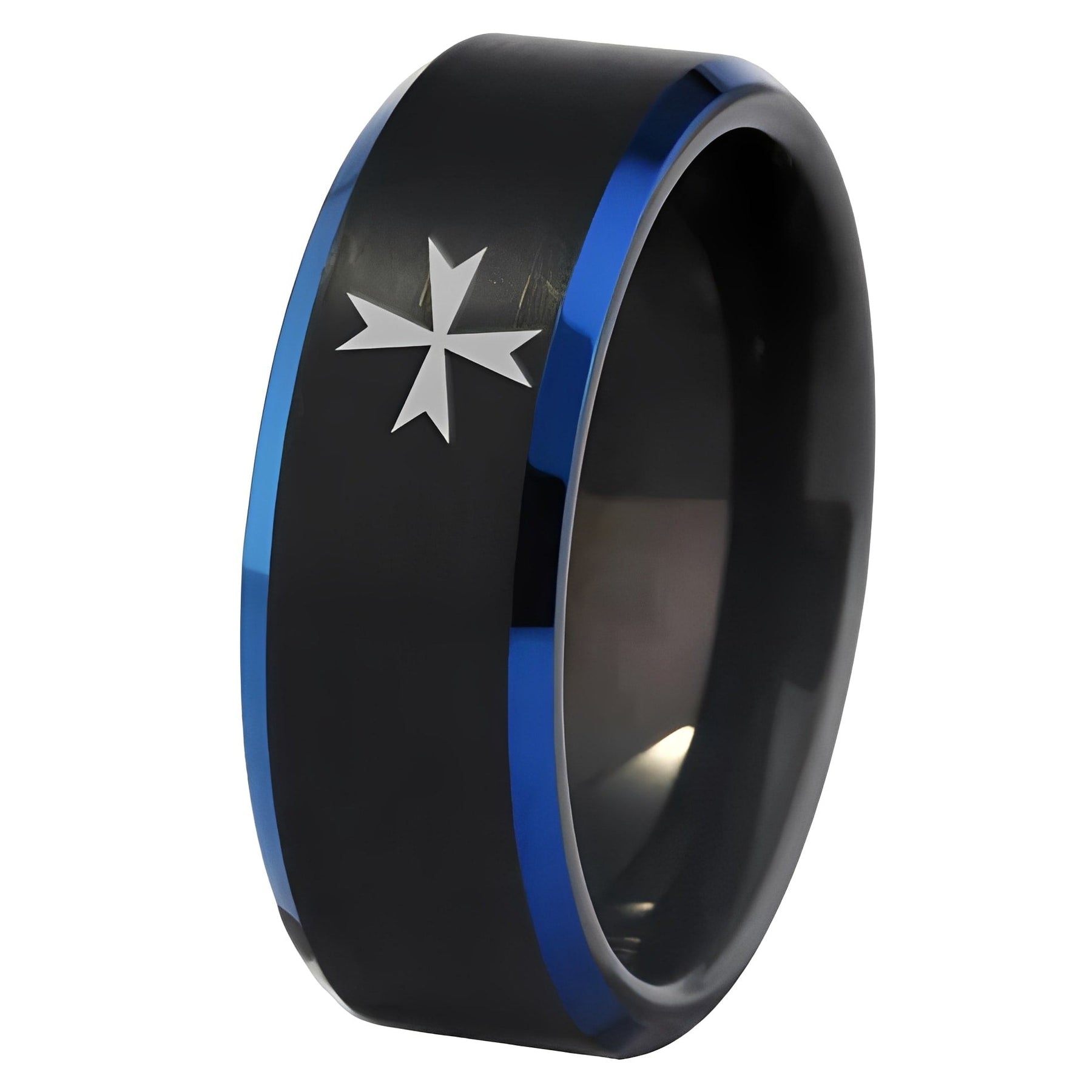 Order of Malta Ring - Black Stone Color