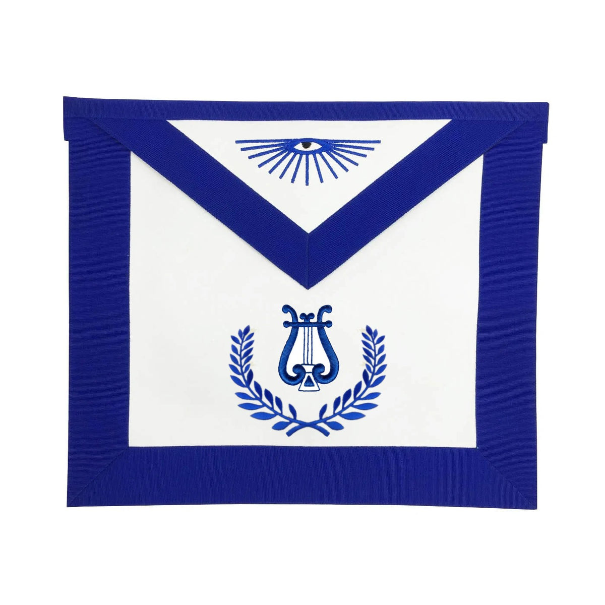 Organist Blue Lodge Officer Apron - Royal Blue with Wreath
