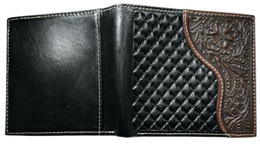 Past Master Blue Lodge Wallet - Nocona Black & Cherry Floral Bi-fold