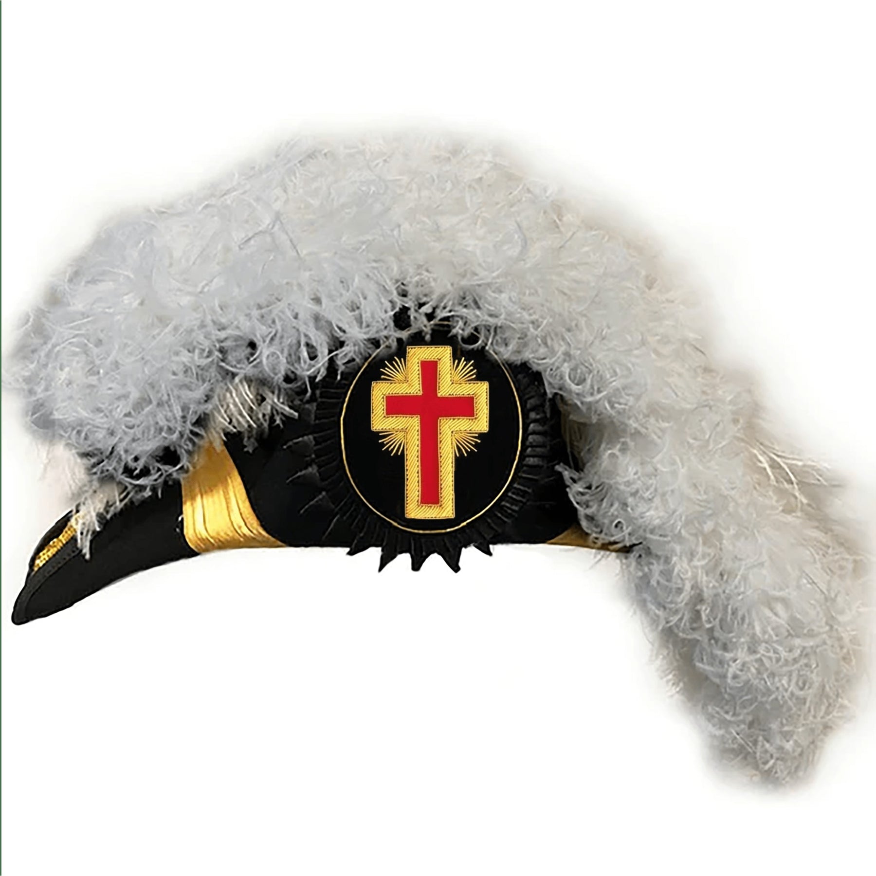 Past Commander Knights Templar Chapeau - All White Plumes