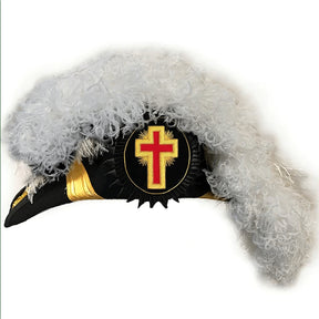 Past Commander Knights Templar Chapeau - All White Plumes