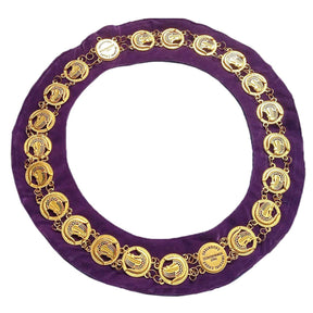 Past Commandress DOI Chain Collar - Gold Plated On Purple Velvet