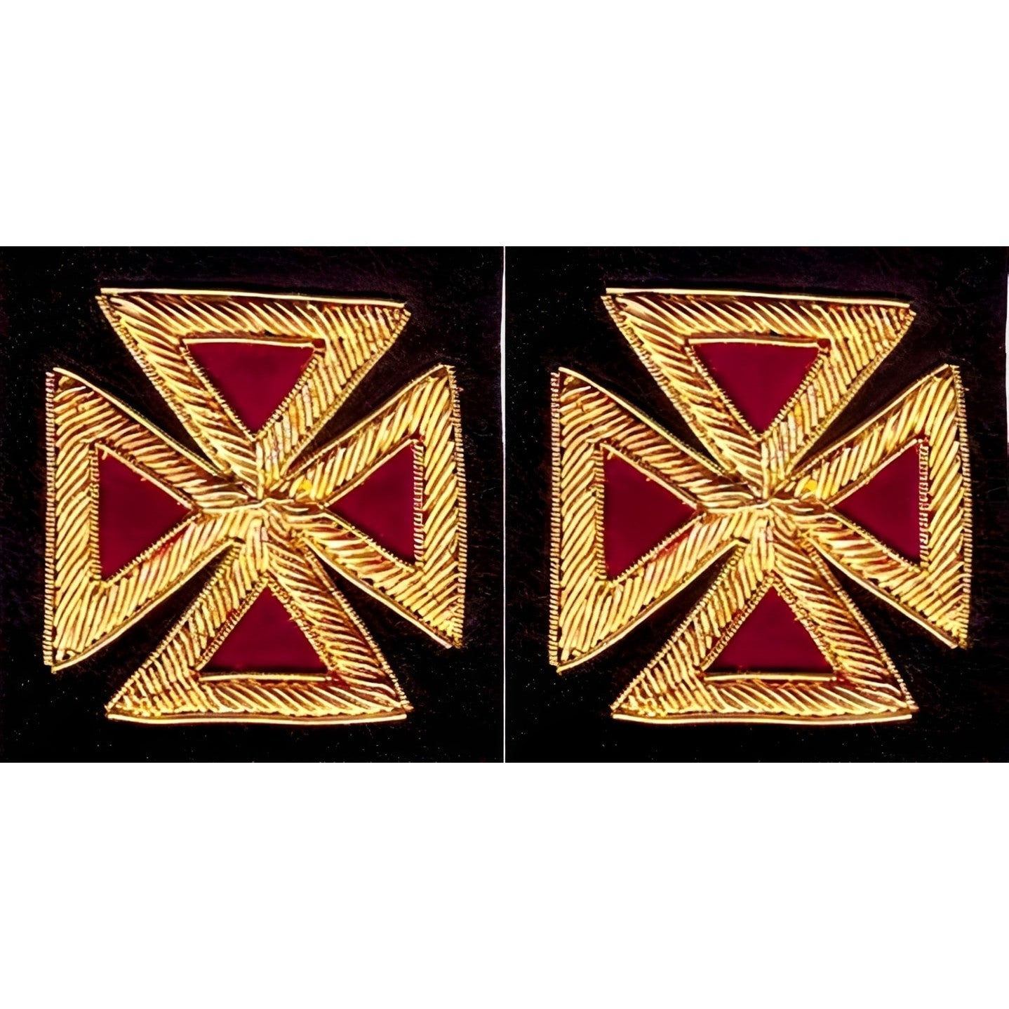 Ärmelaufnäher für den Gehrock eines ehemaligen Großkommandeurs des Templerordens – Goldstickerei