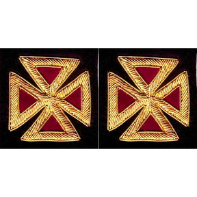 Ärmelaufnäher für den Gehrock eines ehemaligen Großkommandeurs des Templerordens – Goldstickerei