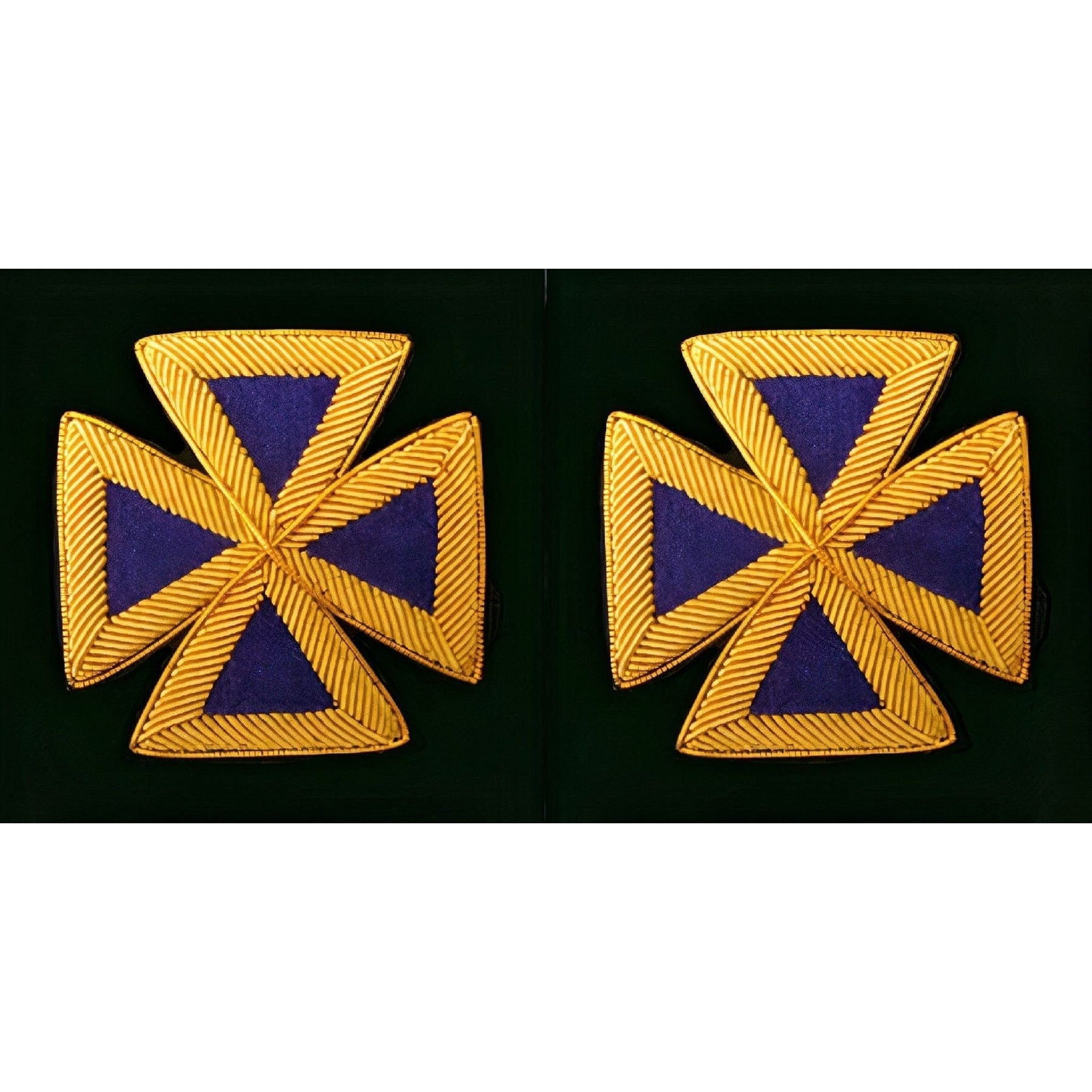 Past Grand Commander Knights Templar Frock Coat Sleeve Patch - Purple Bullion Embroidery