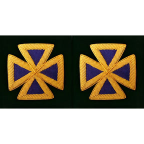 Past Grand Commander Knights Templar Frock Coat Sleeve Patch - Purple Bullion Embroidery