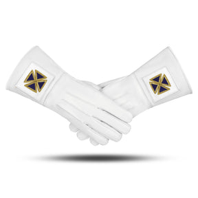 Past Grand Commander English Knights Templar Gauntlet - Leather Machine Embroidery