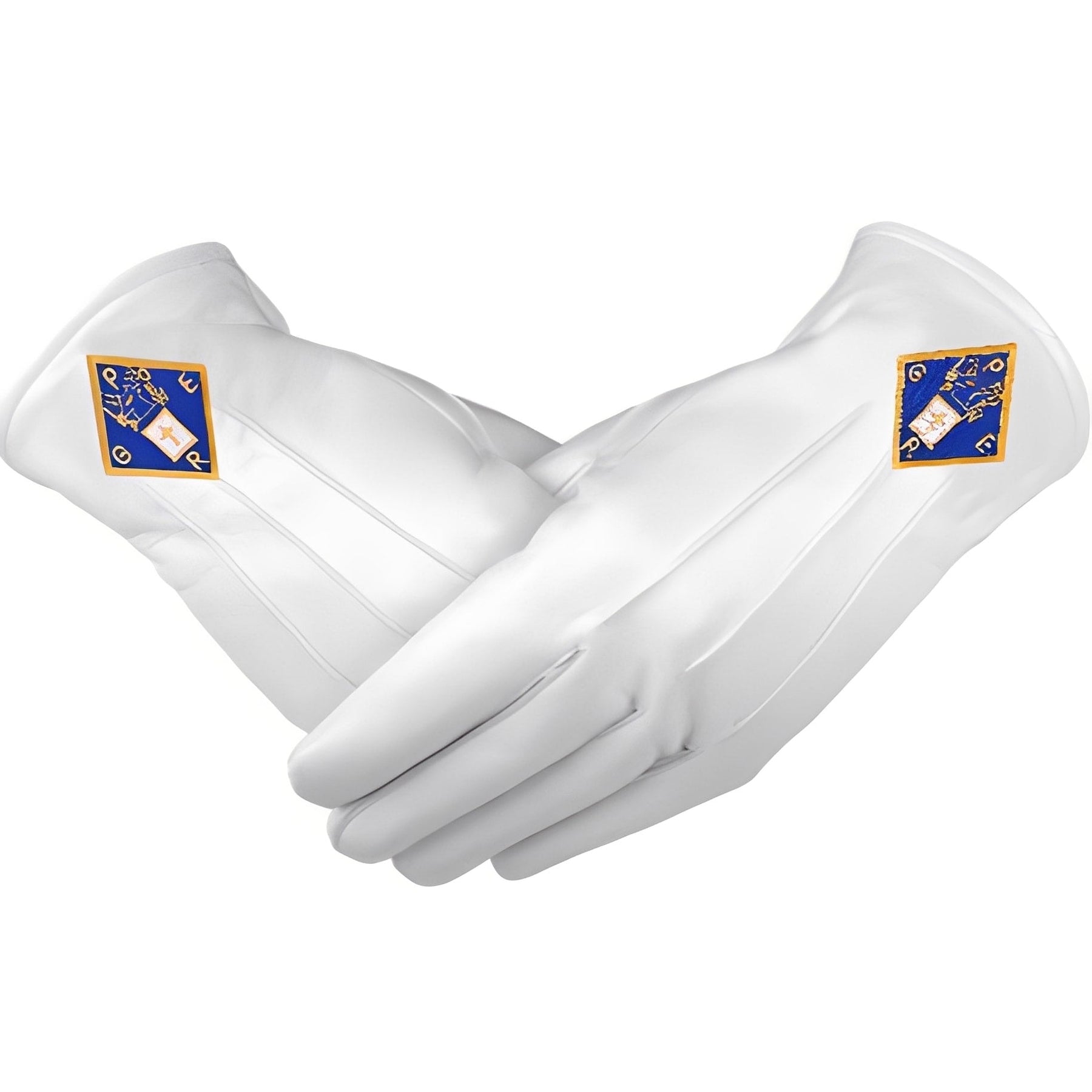 Ehemaliger Großherrscher der Elks of the World Handschuhe - Weißes Leder