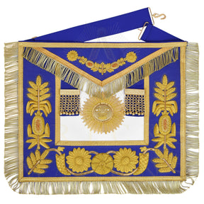 Past Grand Master Blue Lodge Apron - Quality A+ Gold & Blue Hand Embroidery