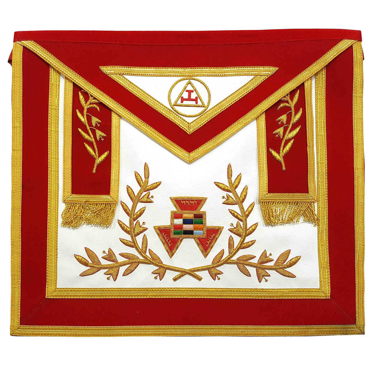 Past High Priest Royal Arch Chapter Apron - Red with Gold Braid - Bricks Masons
