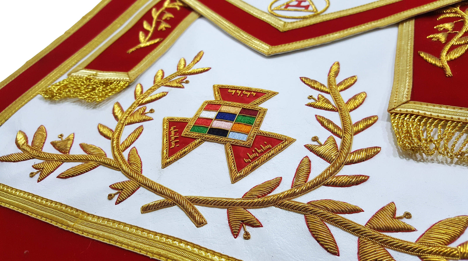 Home Past Grand High Priest Royal Arch Chapter Apron - Red with Gold Braid
