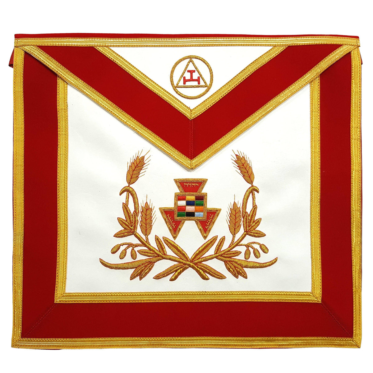 Past High Priest Royal Arch Chapter Apron - Red with Gold Embroidery - Bricks Masons