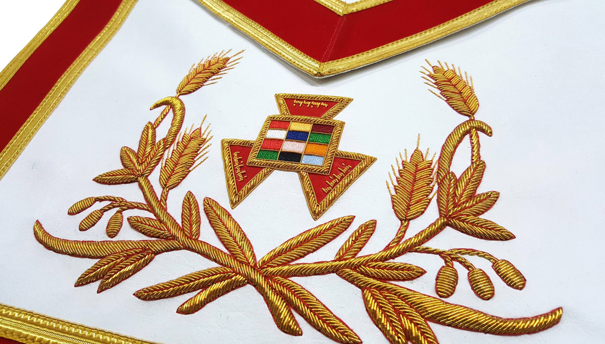 Past High Priest Royal Arch Chapter Apron - Red with Gold Embroidery - Bricks Masons