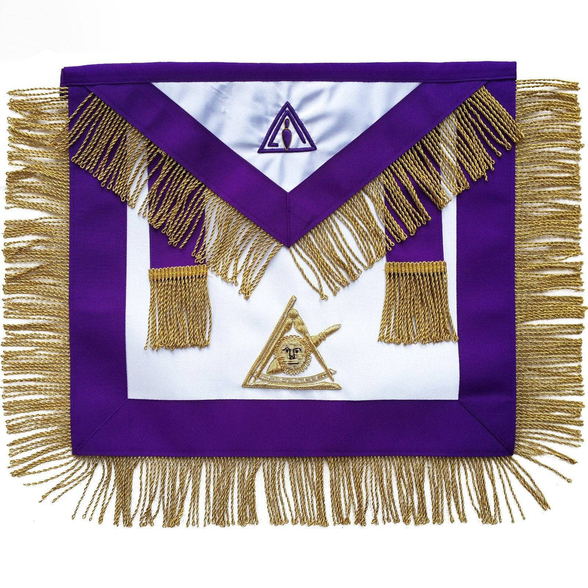 Past Illustrious Master Council Apron - Purple with Fringe Tassels - Bricks Masons