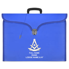 Past Master Blue Lodge Apron Case - Blue Leather MM, WM, Provincial
