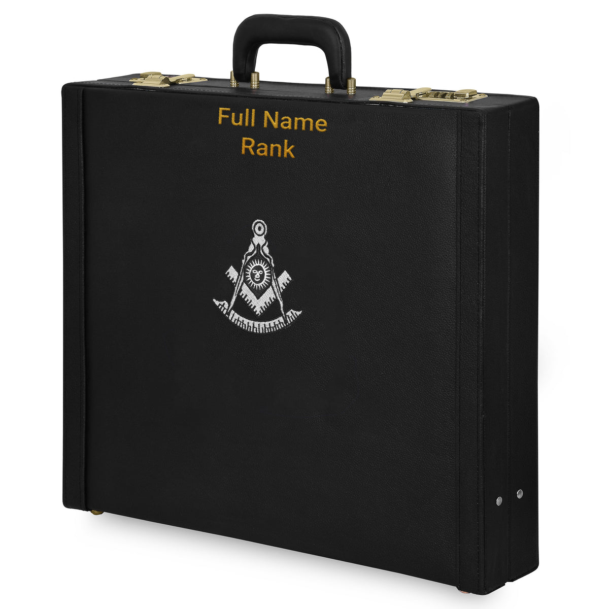 Past Master Blue Lodge Apron Case - Silver Emblem Machine Embroidery Personalization Various Sizes & Materials - Bricks Masons