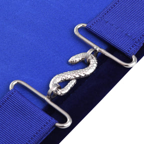 Past Master Blue Lodge Apron - Gold Bullion Emblem With Silver Braid Fringe - Bricks Masons